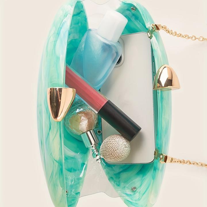 Immagine prodotto Only-Bags.Store Elegante borsa in marmo con chiusura magnetica e catena staccabile - borsa da sera di ispirazione