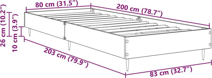 Image du produit vidaXL Modernes Bett (80 x 200 cm)