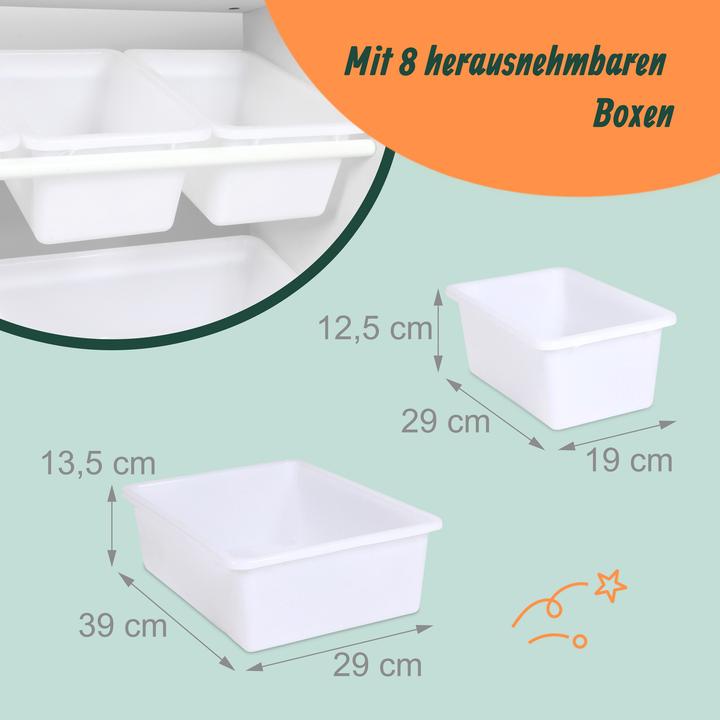 Actual product image Relaxdays - Kinderregal gross mit Boxen, Weiss, 94 x 139 x 30 cm