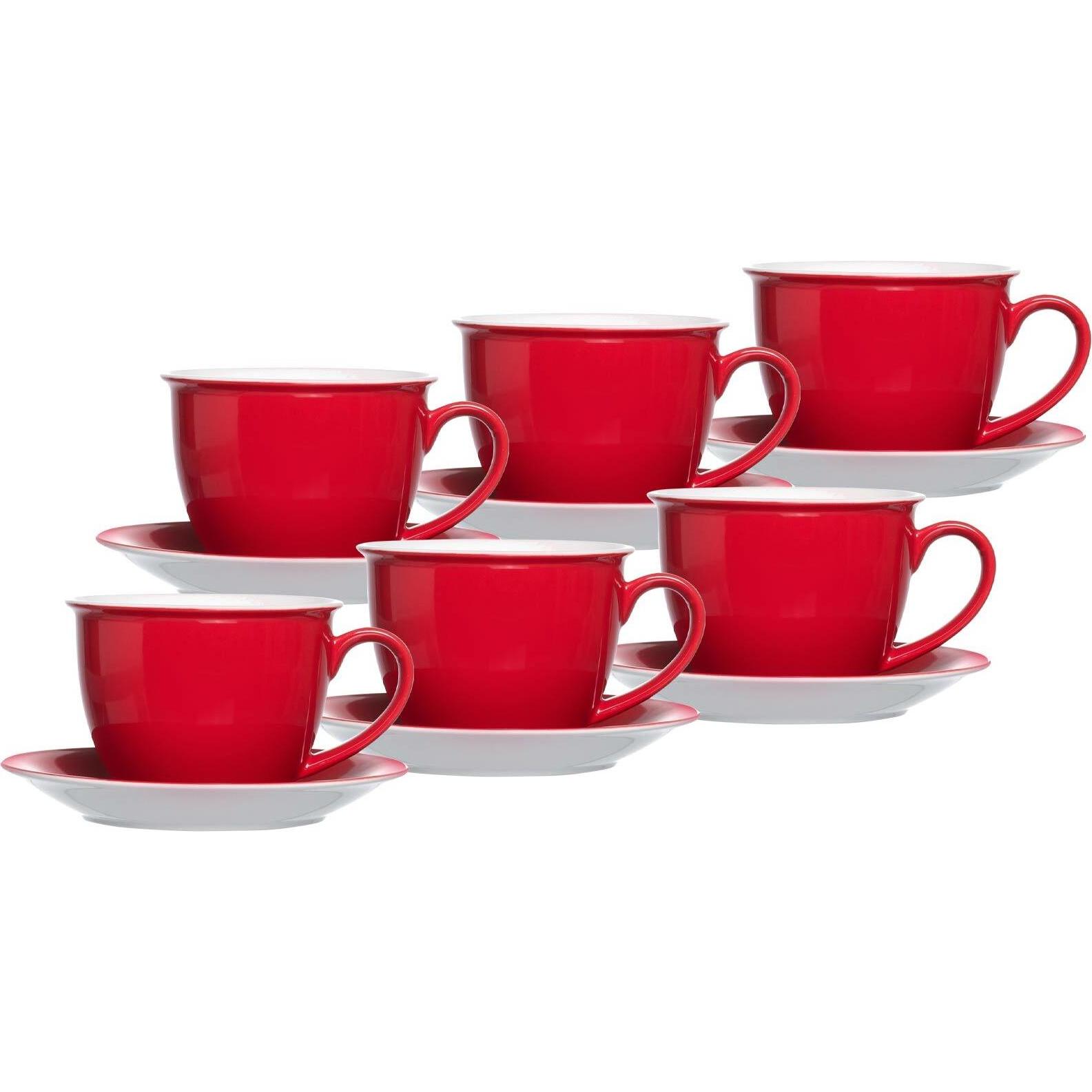 Ritzenhoff & Breker, Tasse, Milchkaffee Tassen mit Untertassen Doppio (350 ml, 12 x)