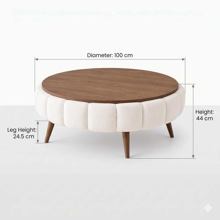 Produktbild Homitis Round Flower Coffee Table (100 x 100 x 44 cm)