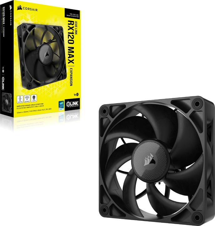 Produktbild Corsair RX MAX Series, iCUE LINK RX120 MAX, 120mm Fan, Single Fan (120 mm, 1x)