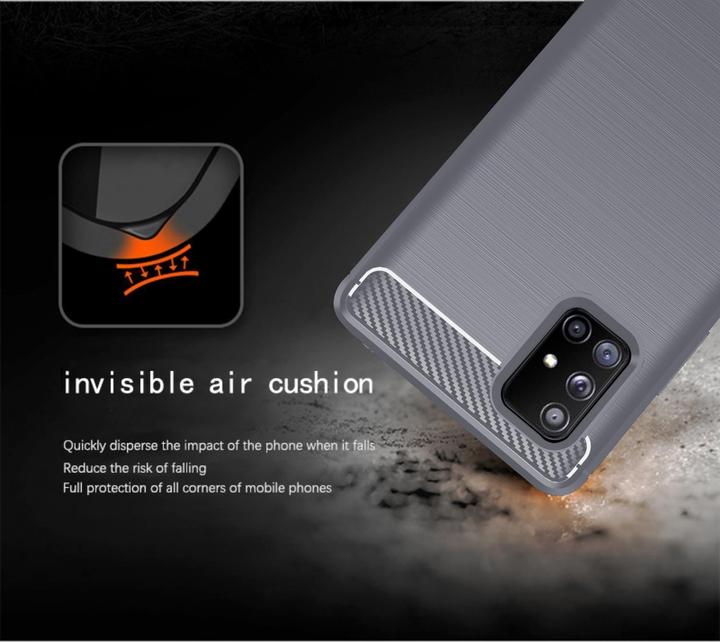 Actual product image Cadorabo TPU Ultra Slim carbon stainless steel Combi Cover (Samsung Galaxy A71)