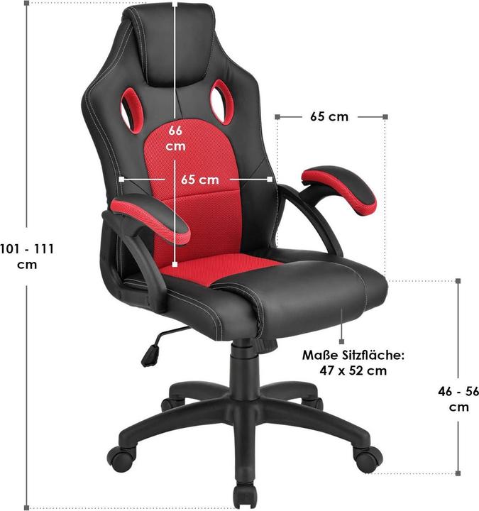Image du produit Juskys Ergonomischer Racing Schreibtischstuhl Montreal