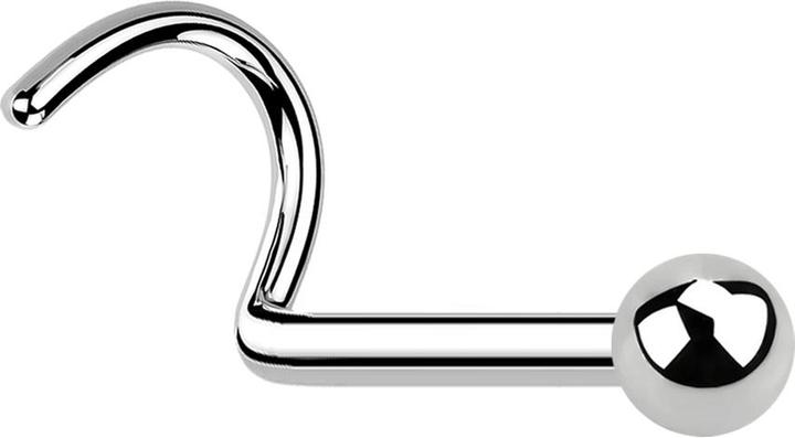 Immagine prodotto Star Piercing Nasenstecker gebogen silber mit Kugel (senza ottone, Acciaio chirurgico 316L)