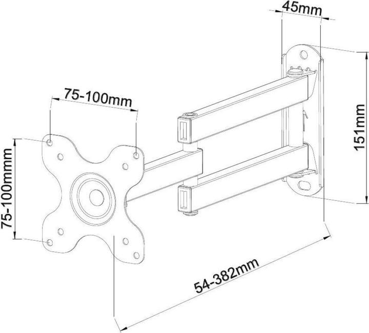 Immagine prodotto Techly Staffa per TV LCD - Nero - Dimensioni dello schermo: 33-76.2 cm (13"-30") (Muro, 15 kg, 13" - 30")