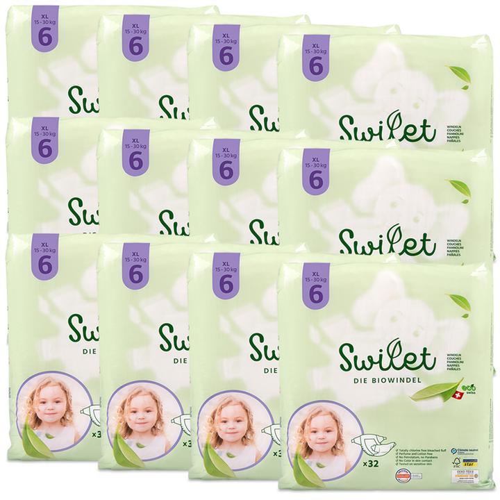 Produktbild Swilet Die Bio-Windel XL (Gr. 6, Monatsbox, 384 Stück)