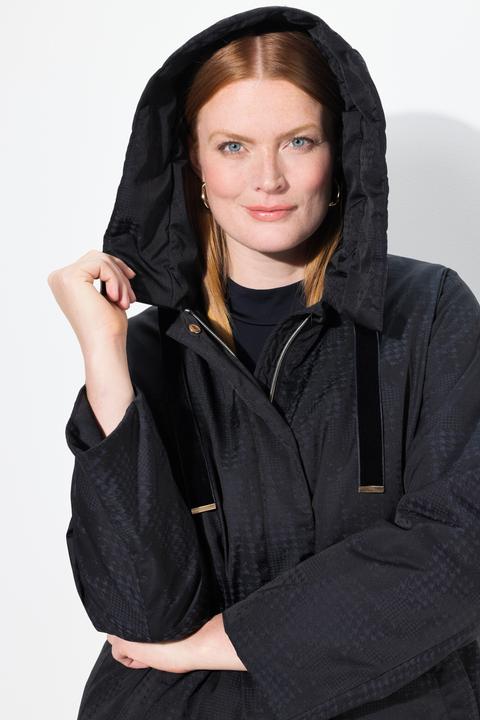 Produktbild Ulla Popken Steppmantel, Hahnentritt, Kapuze, 2-Wege-Zipper (42, 44)