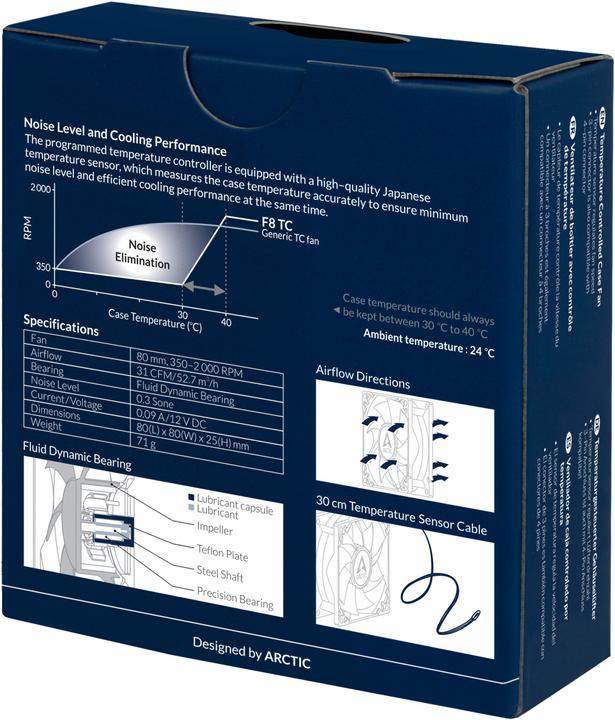 Produktbild Arctic F8 TC Gehäuselüfter (80 mm, 1 x)