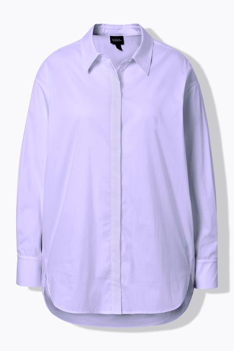 Produktbild Ulla Popken Hemdbluse, Perlmuttknöpfe, oversized, Langarm (60)