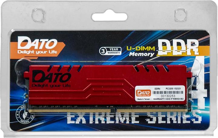 Produktbild Dato - Computer Memory Extreme Series (EA8GB4DU32) - for Desktop, Gaming RAM, 8GB, 3200MHz - Black (3200 MHz, DDR4-RAM)