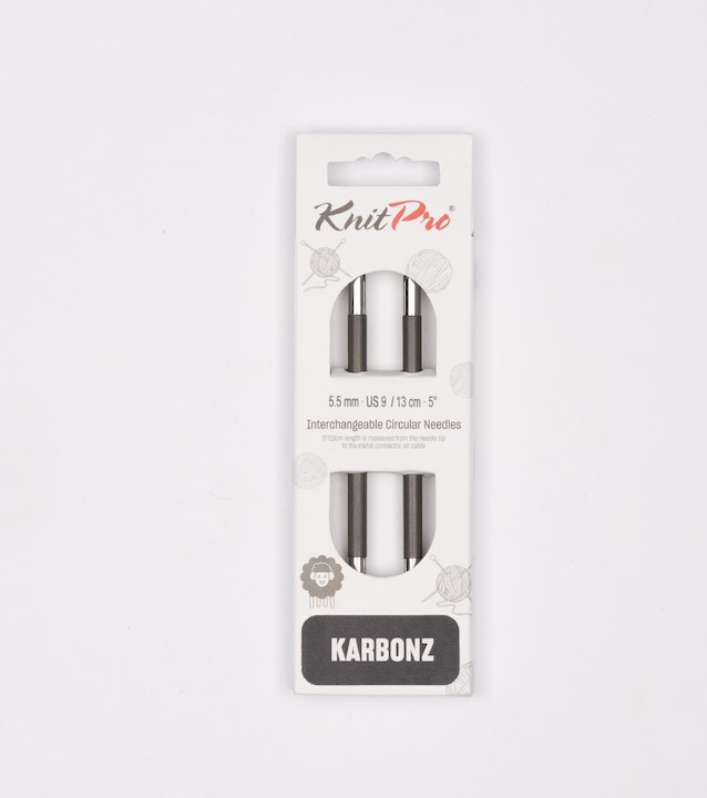 Actual product image Knitpro Interchangeable circular knitting needles KARBONZ
