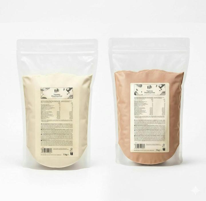 KoRo Veganes Proteinpulver Schokolade 1 kg und veganes Proteinpulver Vanille 1 kg (1000 g, 2x)