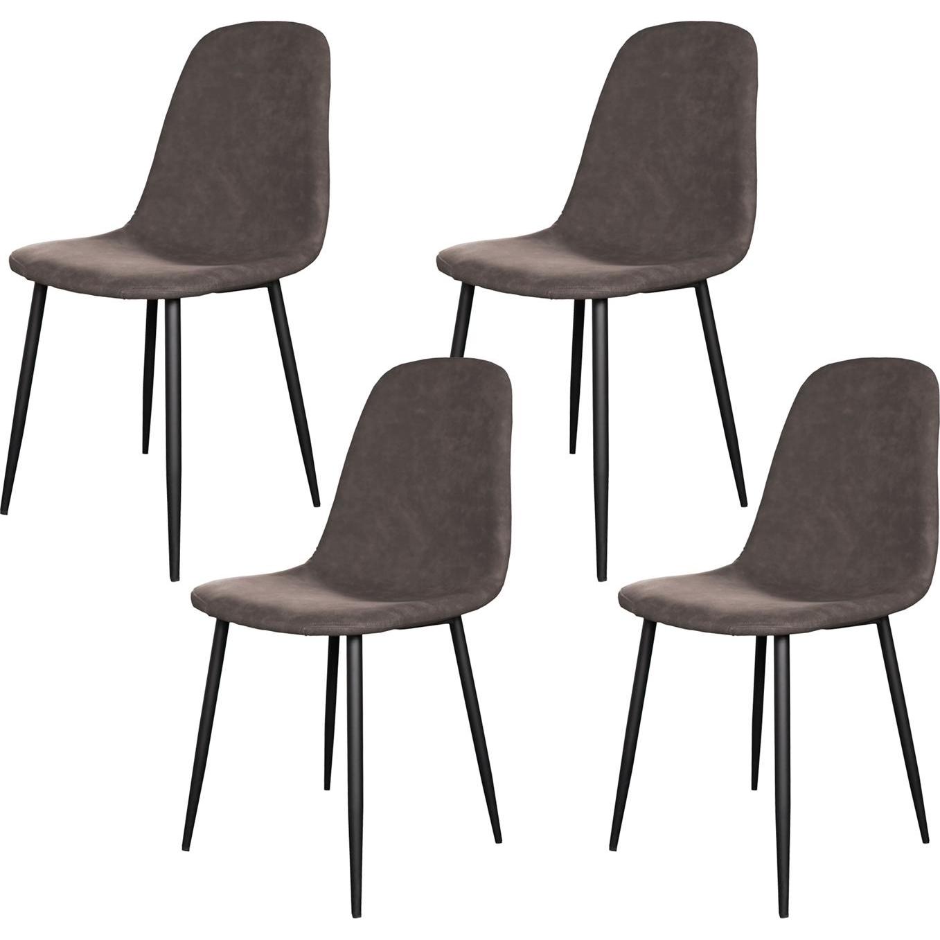 HTI-Living, Stühle, Esszimmerstuhl Kunstleder 4er Set Savannah Antikbraun