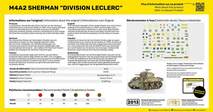 Nutritional values and ingredients Heller M4A2 Sherman "Division Leclerc" (deco.FR