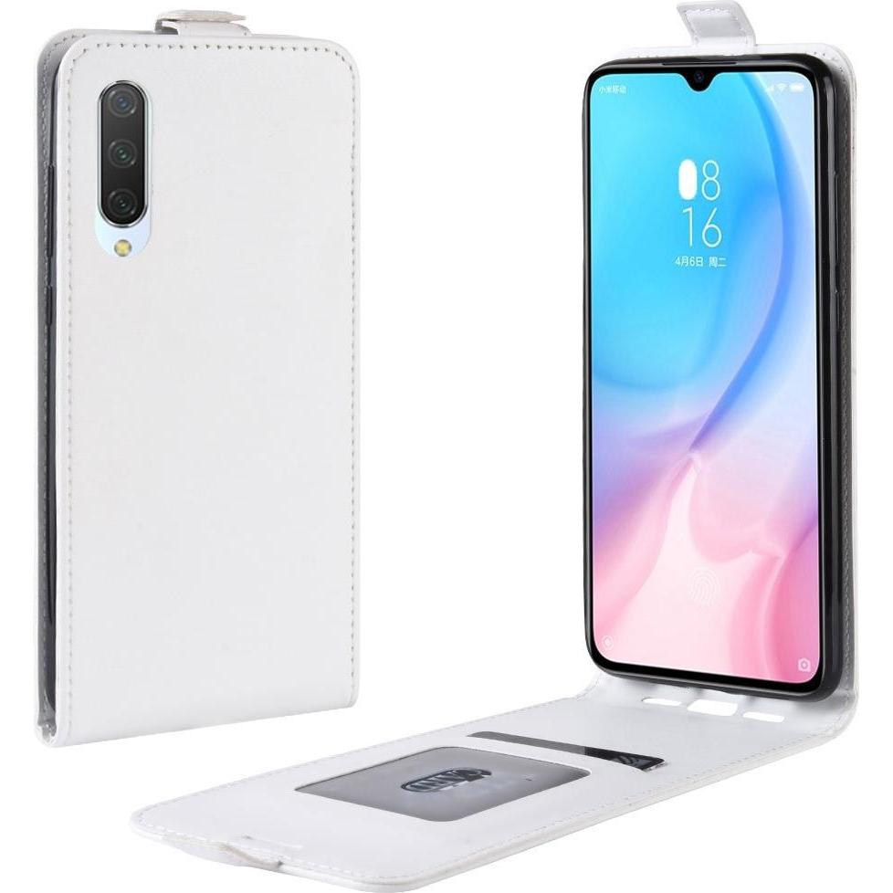 Cover-Discount Xiaomi Mi 9 Lite - Klassisches Flip Case vertikal weiss (Xiaomi Mi 9 Lite), Smartphone Hülle, Weiss