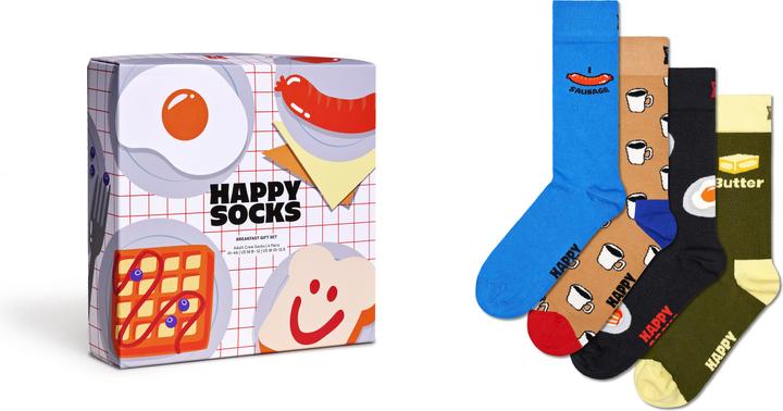 Happy Socks Breakfast Gift Set (4er Pack, 41 - 46)