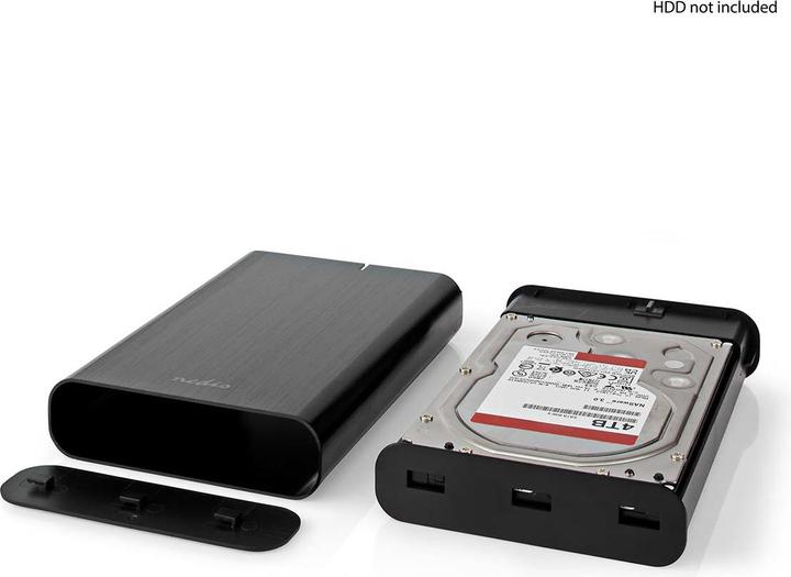 Produktbild Nedis Festplattengehäuse | 3.5 " | USB 3.1 Gen1 | USB Type-A / USB Type-C™ | Notebook / PC | Alumini (3.5")