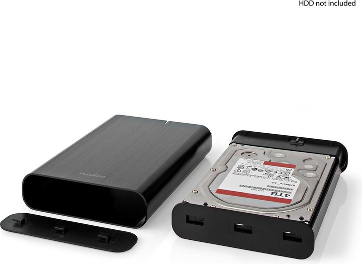 Productafbeelding Nedis Harde schijf-behuizing 3,5" | USB 3.1 Gen1 | USB Type-A / USB Type-C™ | Notebook / PC | Alumini (3.5")