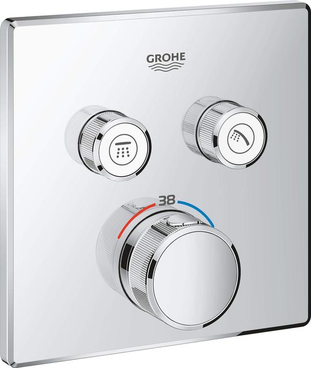 Produktbild Grohe Grohtherm SmartControl, Chrom, Eckig, 2 Ventile