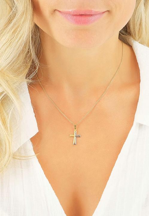 Image du produit Muau Pendant cross yellow gold 750, 23x13mm (Or jaune)