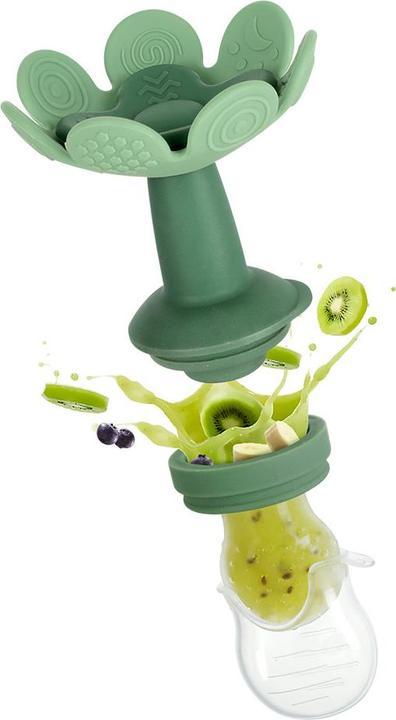 Actual product image Haakaa Flower-shaped fruit teat and freezer sleeve set