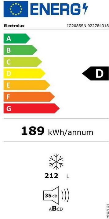 Energie-Label Electrolux IG2085SN (Freistehend, 212 l)