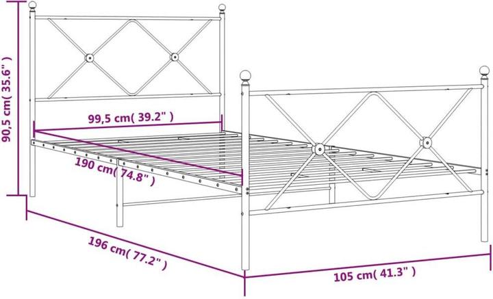 Image du produit vidaXL Bettgestell (100 x 190 cm)