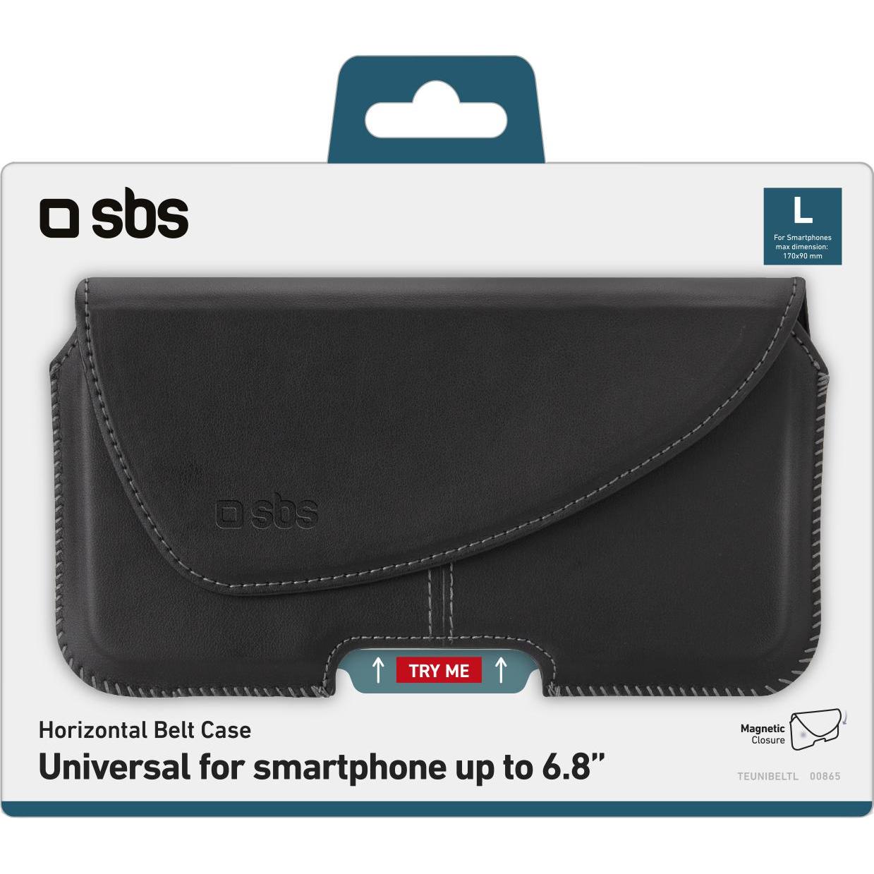 Thumbnail - SBS Horizontale Gürteltasche (Universal), Smartphone Hülle, Schwarz