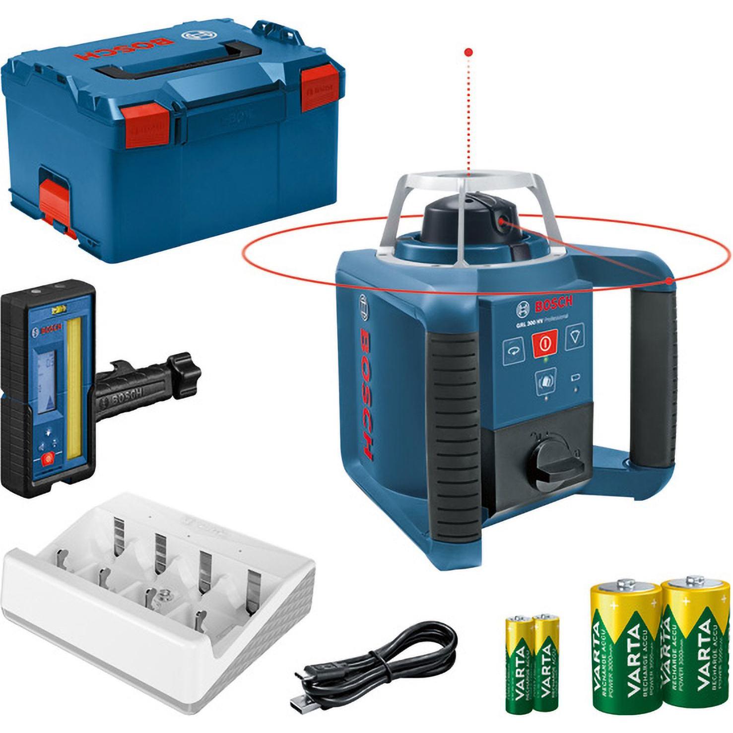 Bosch Professional, Linienlaser, Rotationslaser GRL 300 HV + LR 45 in L-BOXX