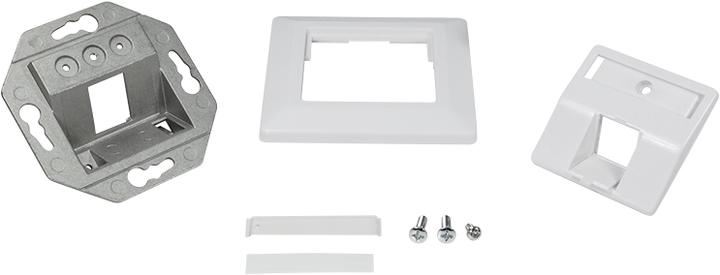 Image du produit LogiLink Boîte d'encastrement pour Keystone Modul, sortie à 45°, blanc signal