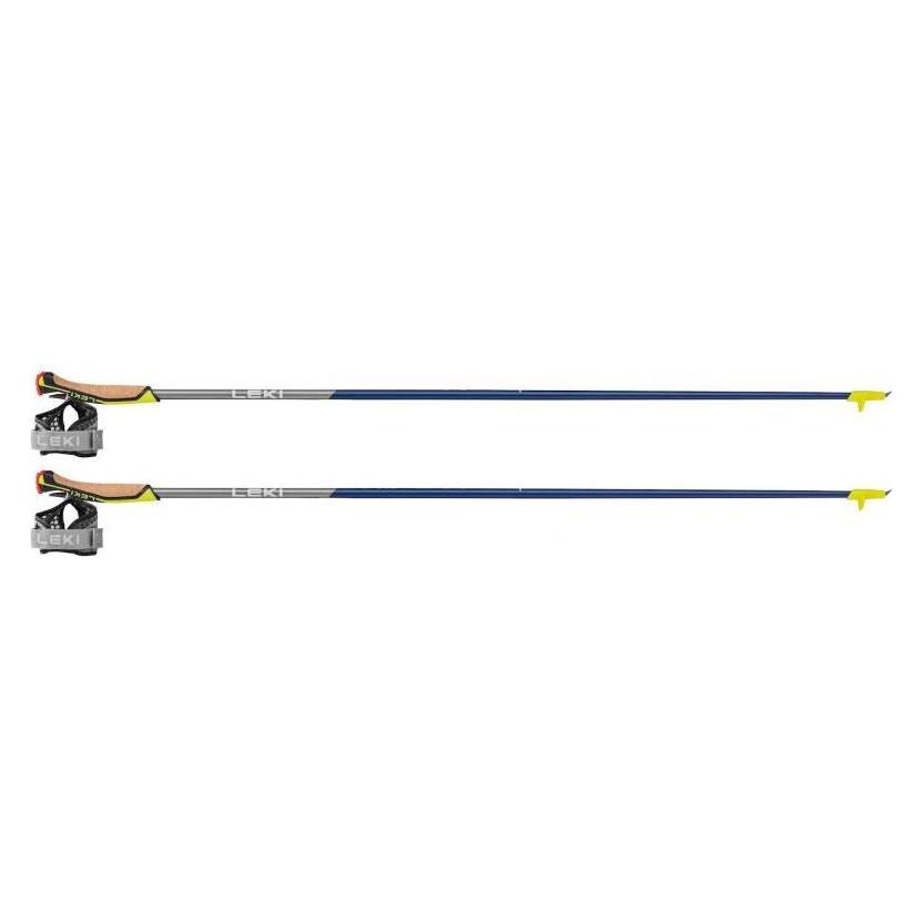 Bastoni Nordic Walking Leki Smart Pacer Lite - Fusto In Carbonio - Punta Smart Tip 2.0 Regolabile - Lunghezza 130 Cm - Blu Metallizzato