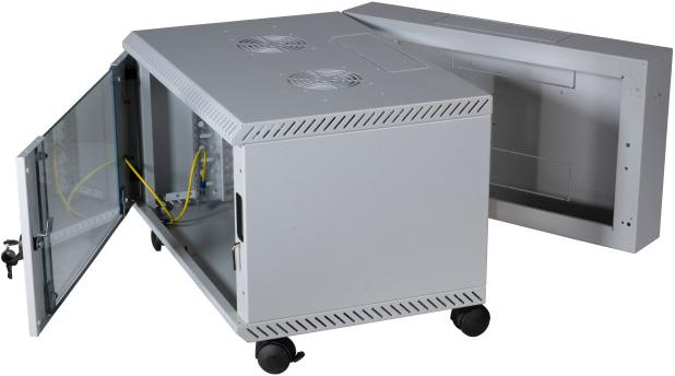 Produktbild EFB Elektronik 19" Wandgehäuse 6HE, schwenkend, 2-teilig, RAL7035, Tiefe 600 mm (6 HE, 19 Zoll Rack)