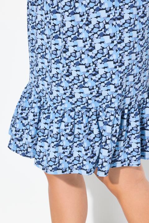 Produktbild Ulla Popken Jerseykleid, A-Linie, Tunika-Ausschnitt, 3/4-Arm (50, 52)