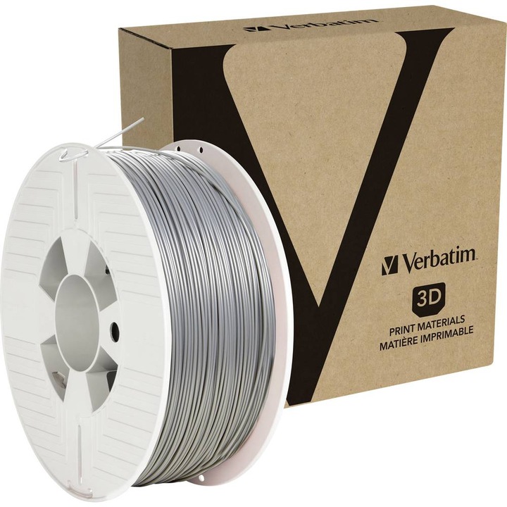 Actual product image Verbatim Filament (PLA, 1.75 mm, 1000 g, Silver)
