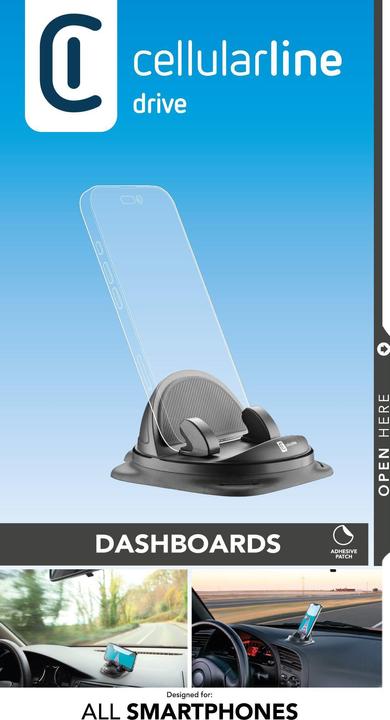 Productafbeelding Cellularline Dash Hub 360 Passieve Mobiele Telefoon/Smartphone Houder Zwart