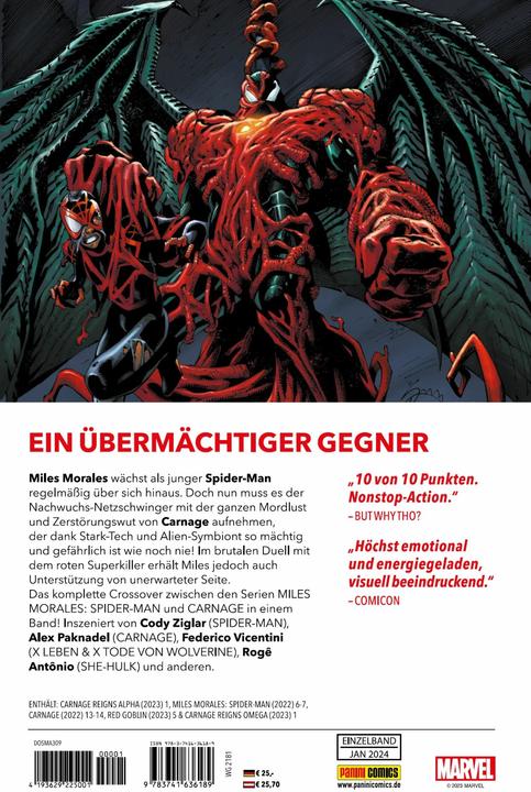 Image du produit Panini Die Herrschaft von Carnage (Allemand, Cody Ziglar, Alex Pacnele, Federico Vicentini, Fran Galán, Jan Bazaldua, Julias Ohta, Cherly Lynn Eaton, 2023)