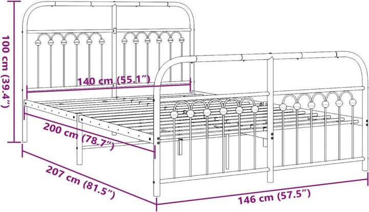 Image du produit vidaXL Bettgestell (140 x 200 cm)