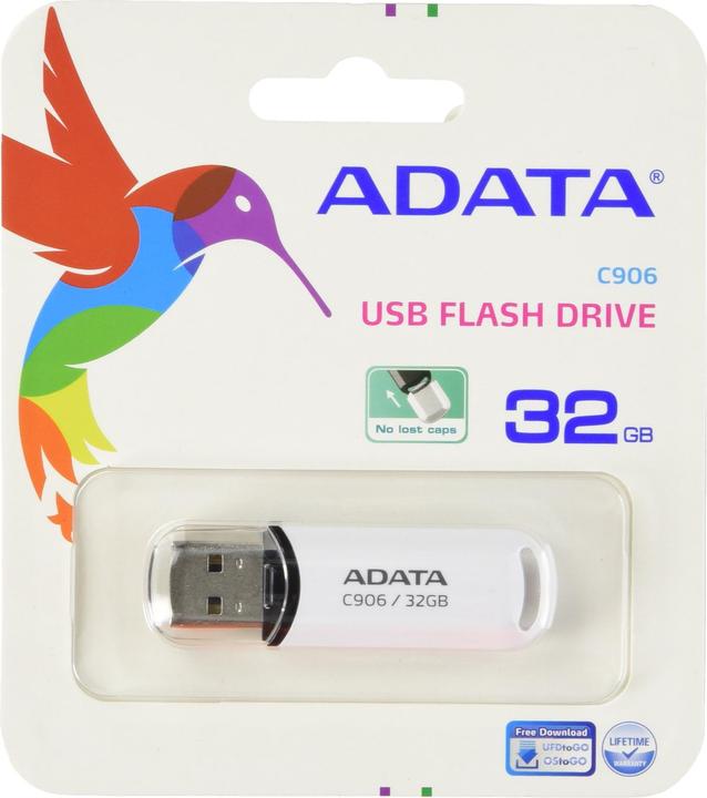Actual product image Adata Classic Series C906 USB Flash Drive 32 GB white (32 GB, USB-A)