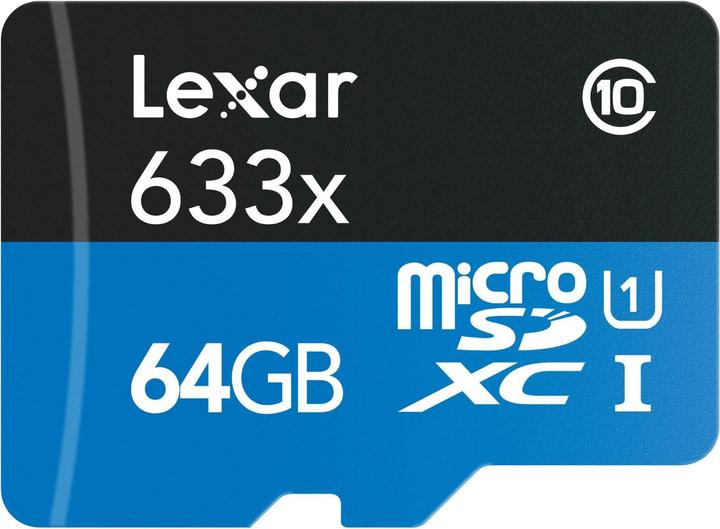 Produktbild Lexar microSDXC mit USB 3.0 Reader (64 GB, microSDXC, U1, UHS-I)