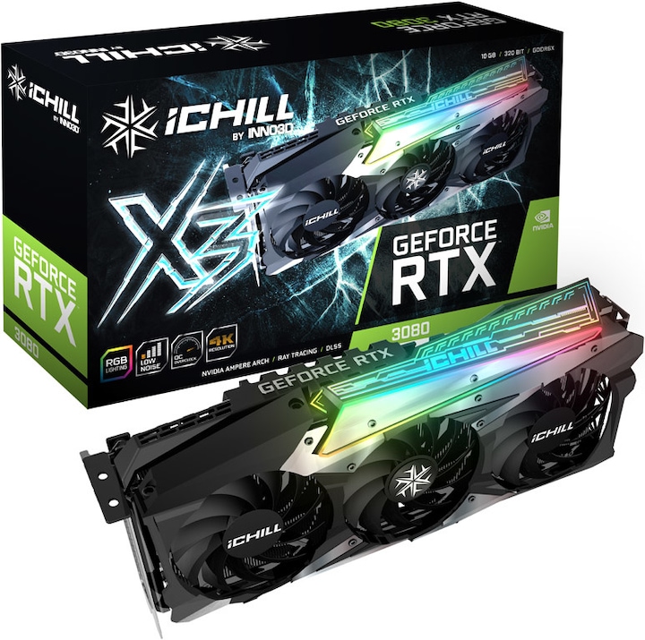 Produktbild Inno3D GeForce RTX 3080 iChill X3 LHR, 10240 MB GDDR6X (10 GB)