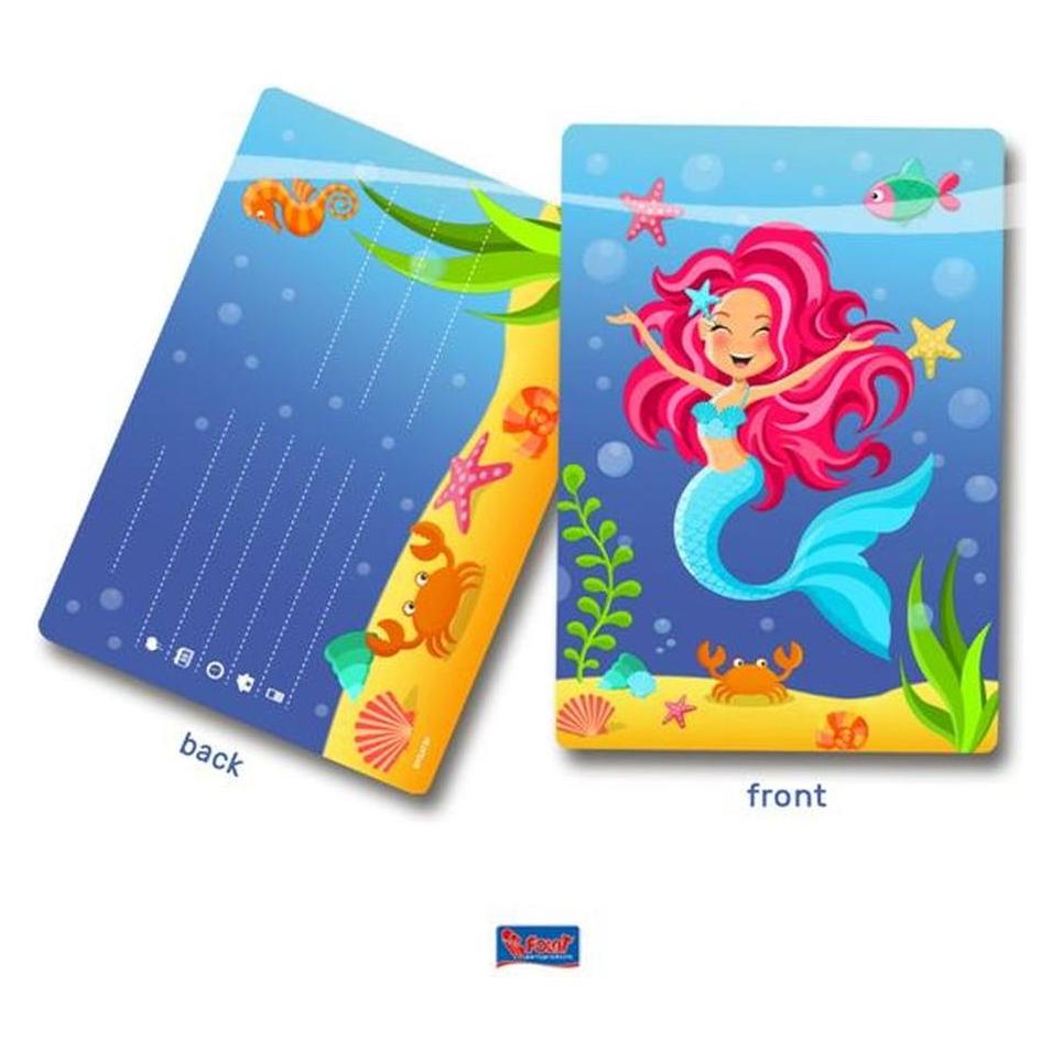 Folat, Wenskaart, Zeemeermin uitnodigingen (8 Pcs.)
