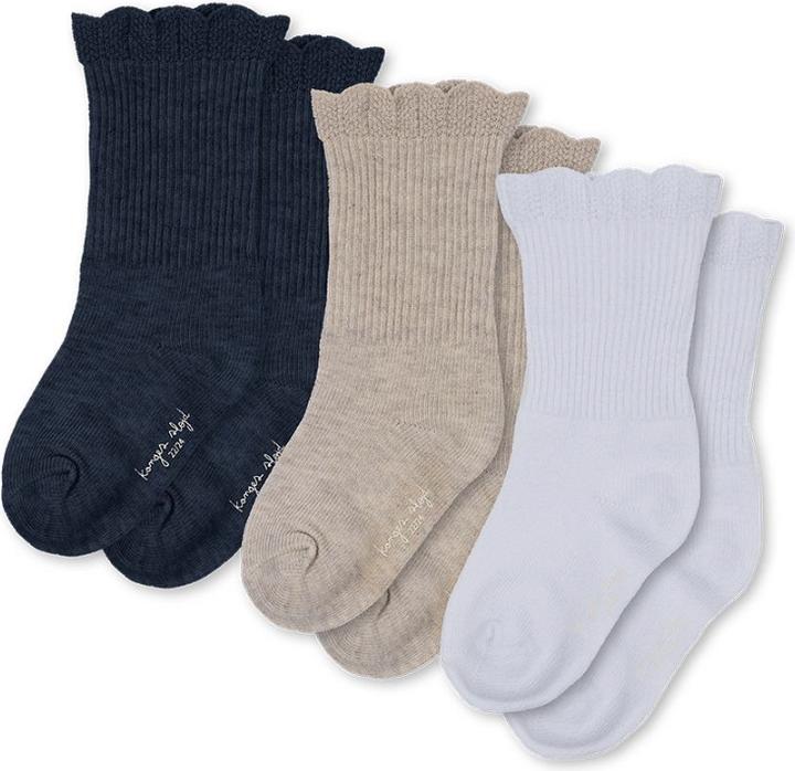 Konges Slojd 3Confezioni di calzini a balze Bianco (confezione da 3, 17 - 18)