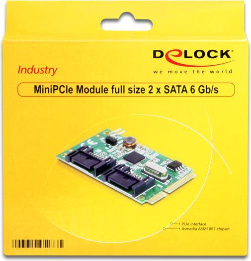 Actual product image Delock Mini PCIexpress > 2 Port SATA-3