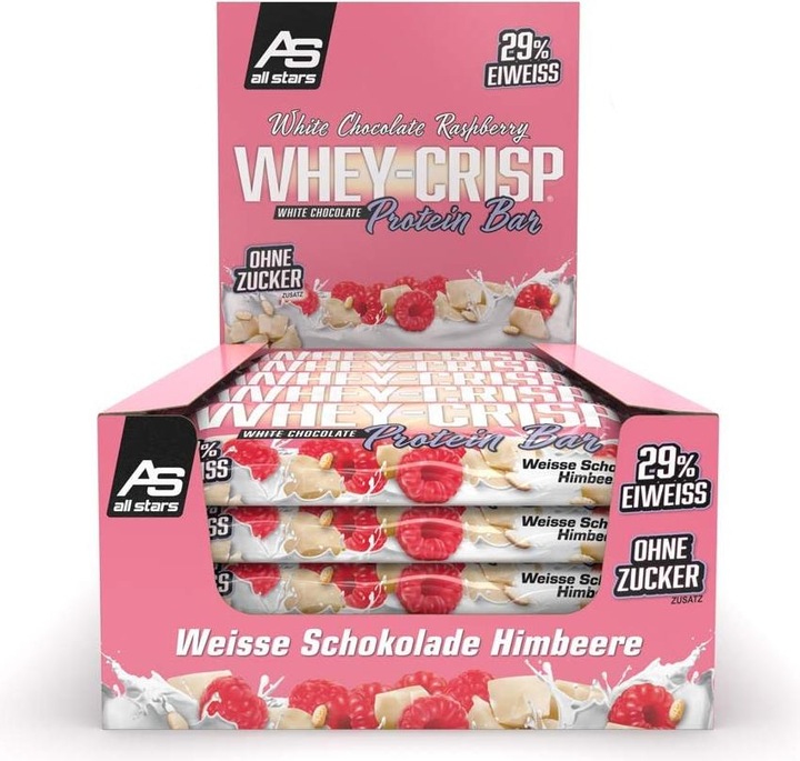Actual product image All Stars Whey Crisp Protein Bar (25 x 50g) (White chocolate - raspberry, 25 pcs., 50 g)