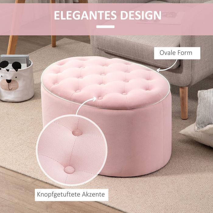 Actual product image Swisshandel24 Bench Upholstered bench with storage space Chest bench Oval shape Hallway Bedroom Living room (71 cm)