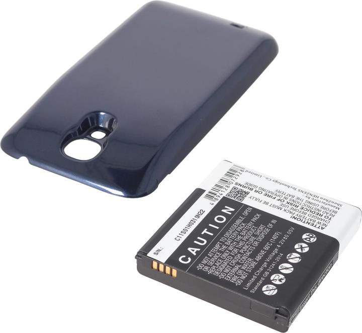 Actual product image Samsung Galaxy S4 battery, GT-I9500 with blue additional cover (Rechargeable battery, Galaxy S4)
