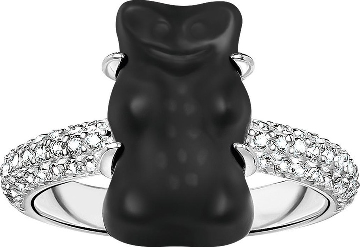 Produktbild Thomas Sabo Ring mit schwarzem Goldbären und Steinen (56, 925 Silber)
