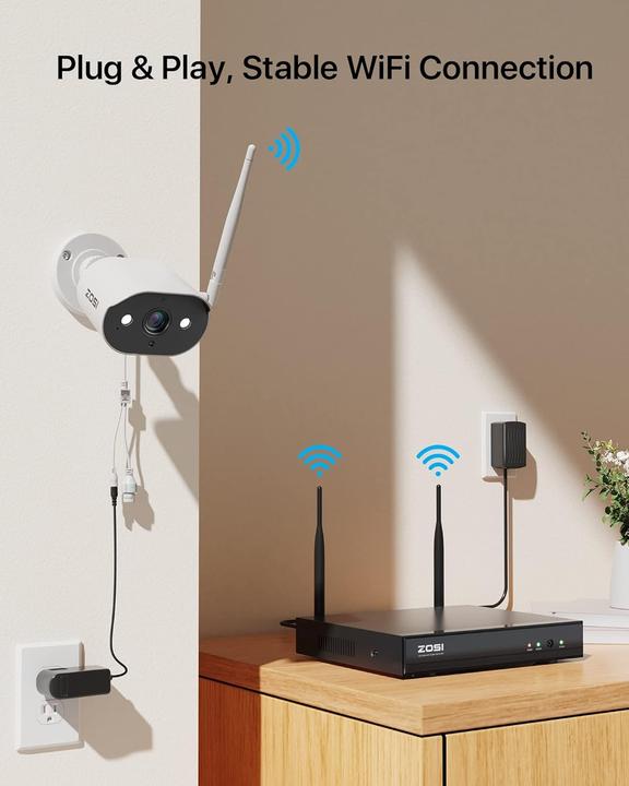 Produktbild Zosi 2K WLAN Überwachungskamera-Set mit NVR (2560 x 1440 Pixels)