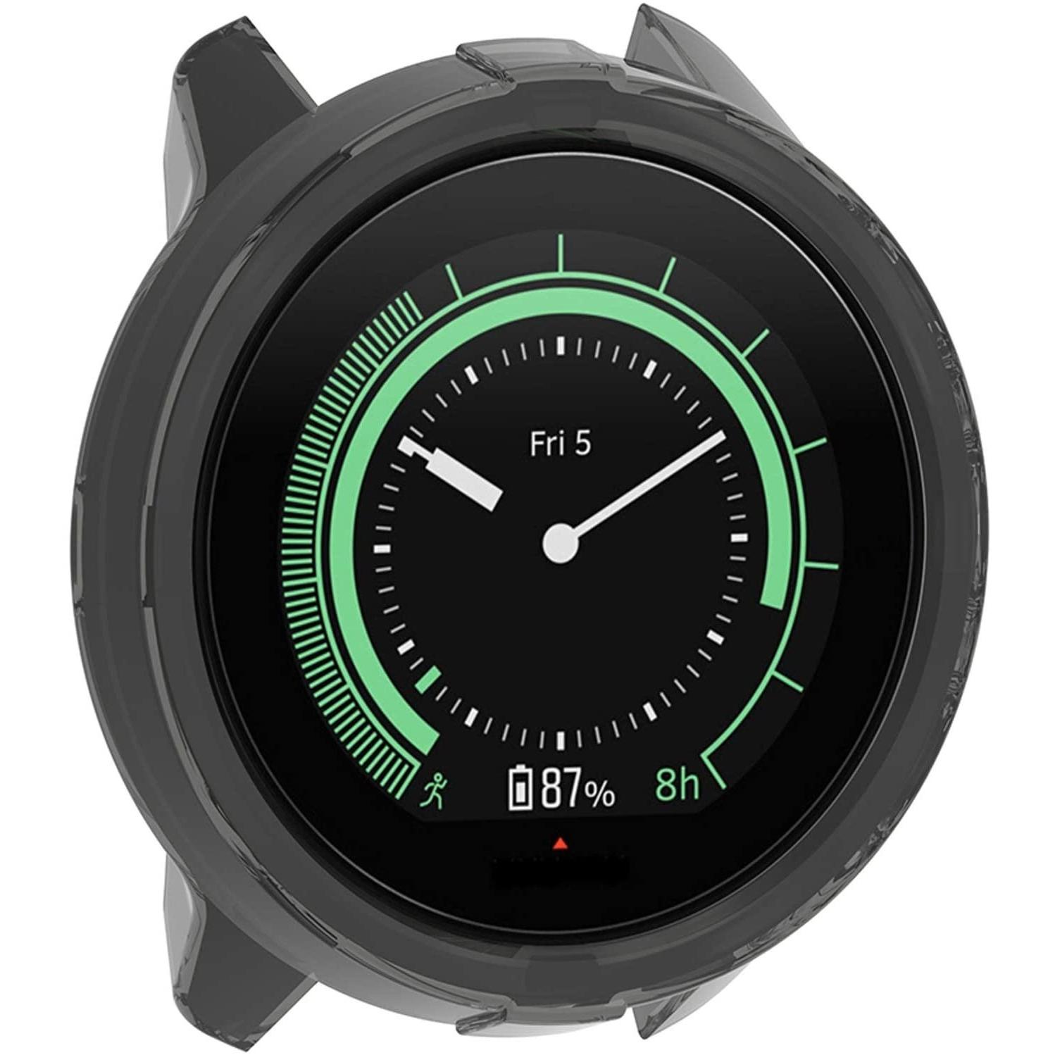 Strap-it Schutzhülle (Silikon, Suunto 9), Uhrenarmband, Transparent, Schwarz